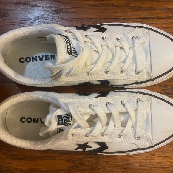 Converse Star Player Sneakers - White Sneakers - Canvas - Low Top Chuck Taylors - Picture 5 of 8